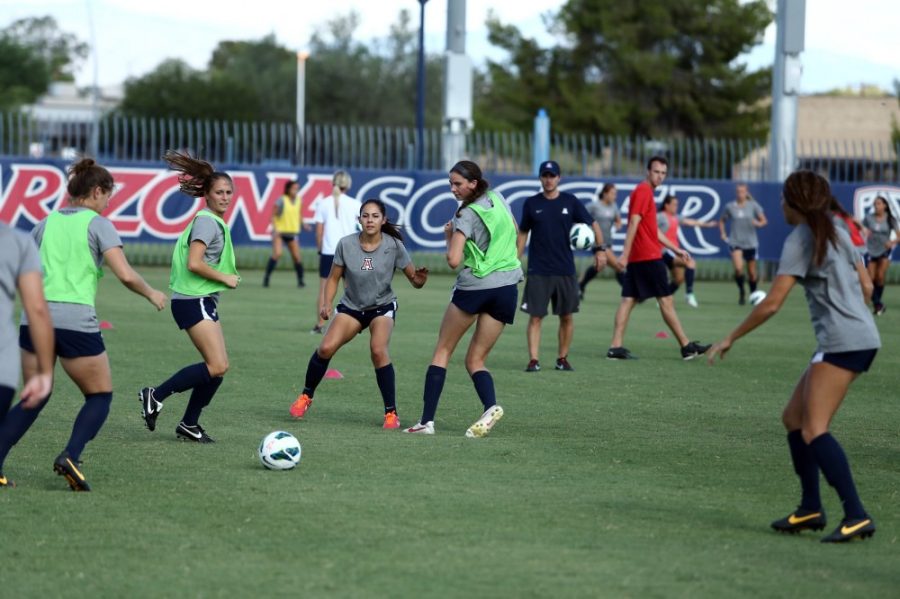 Tyler Besh // The Daily Wildcat

The University of Arizona soccer team prepares for the upcoming season on Monday. 