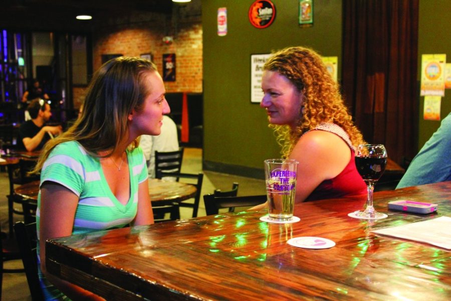 Savannah Douglas / The Daily Wildcat

Samantha Anderson (left), a graduate student at the University of Arizona, sits at the bar with her friend, Katie Connor (left), at Thunder Canyon Brewery on Thursday, Sept. 19, 2013. 