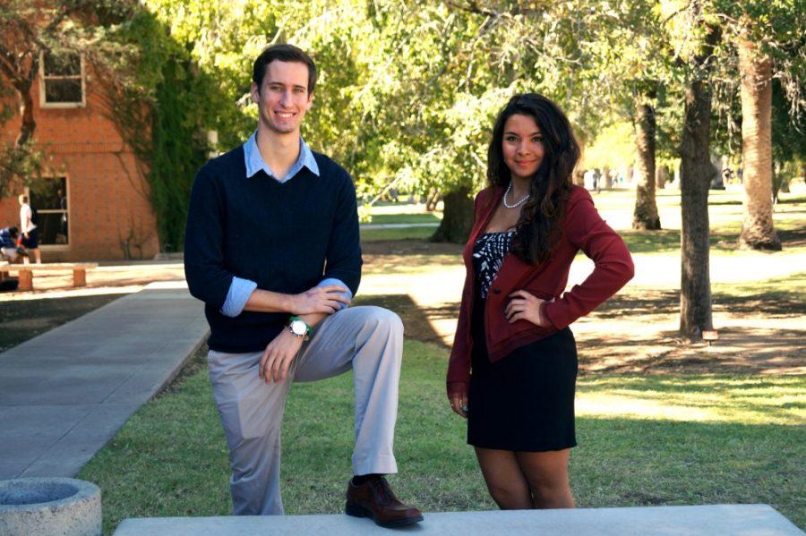 Cole Malham/The Daily Wildcat

Ahva Sadeghi and Scott Jauch, co-founders of Advocats, posing for a picture on the UA campus on Wednesday.