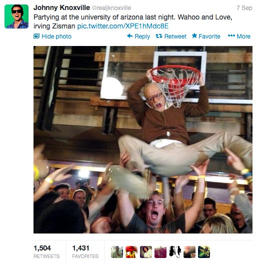 Johnny Knoxville alleges drugging at UA fraternity house