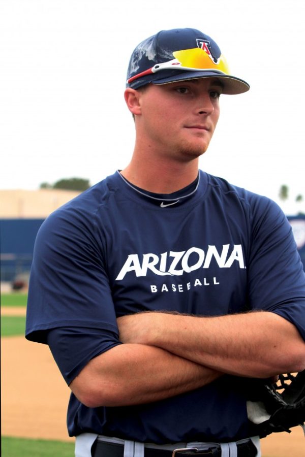 Cecilia Alvarez/ The Daily Wildcat

Arizona senior pitcher James Farris returns to Tucson after being drafted in 2012. Farris is expected to be the Friday night pitcher for the Wildcats. 
