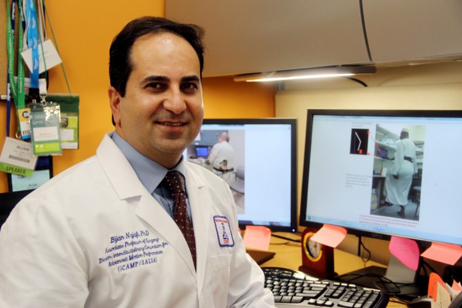Dr. Bijan Najafi, director of the interdisciplinary Consortium on Advanced Motion Performance, is the principal investigator for a study that uses virtual reality balance training to treat diabetes patients.

Mark Armao/ The Daily Wildcat


