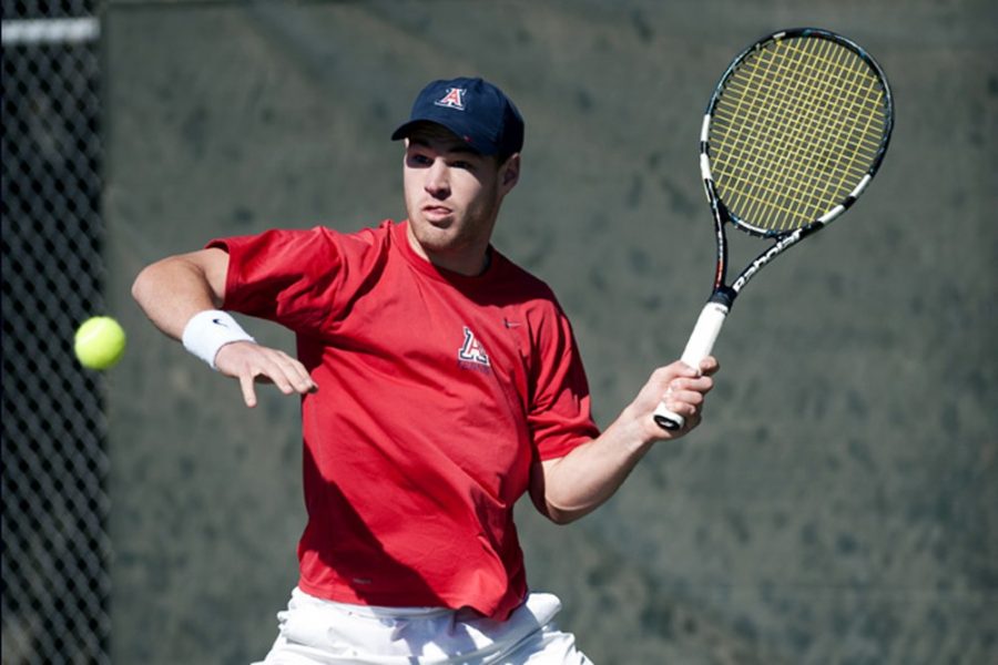 Carlos+Herrera+%2F+Daily+Wildcat%0A%0ASenior+tennis+player+Kieren+Thompson+hits+the+ball+during+the+UA+vs.+UC+Riverside+at+the+Tucson+Country+Club+on+Sunday.+UA+beat+UC+Riverside+7-0.