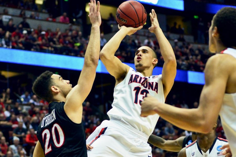 	Nick Johnson finished with 15 points on 2-for-12 shooting from the field, but he made all 10 free throws he took and scored 15 out of the Arizona’s last 16 points to beat San Diego State 70-64 in the Sweet Sixteen at the Honda Center on Thursday night. 
