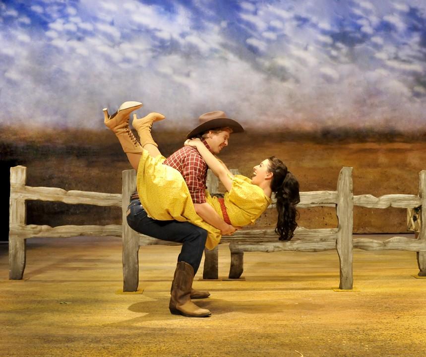 Courtesy of Ed Flores

Will Parker (Ryan Kleinman) and Ado Annie (Lindsey Mony) are caught in the final pose of their “All ‘Er Nuthin’” dance in the Oklahoma production. The play will be featured at the UA Arizona Repertory Theatre from March 9 – April 6.