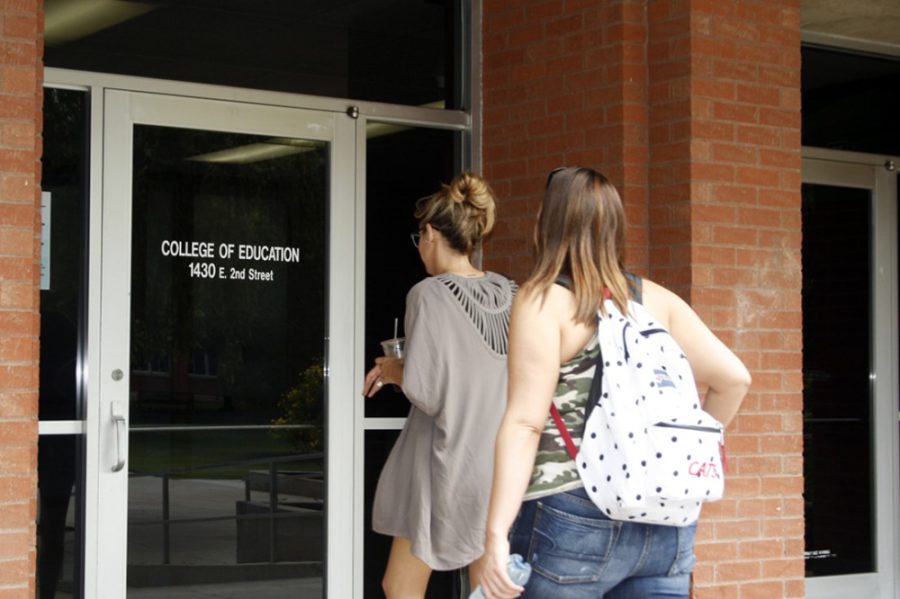 Brittney Smith / The Daily Wildcat

Students enter the College of Education at the University of Arizona on Friday, Sept. 26, 2014. 