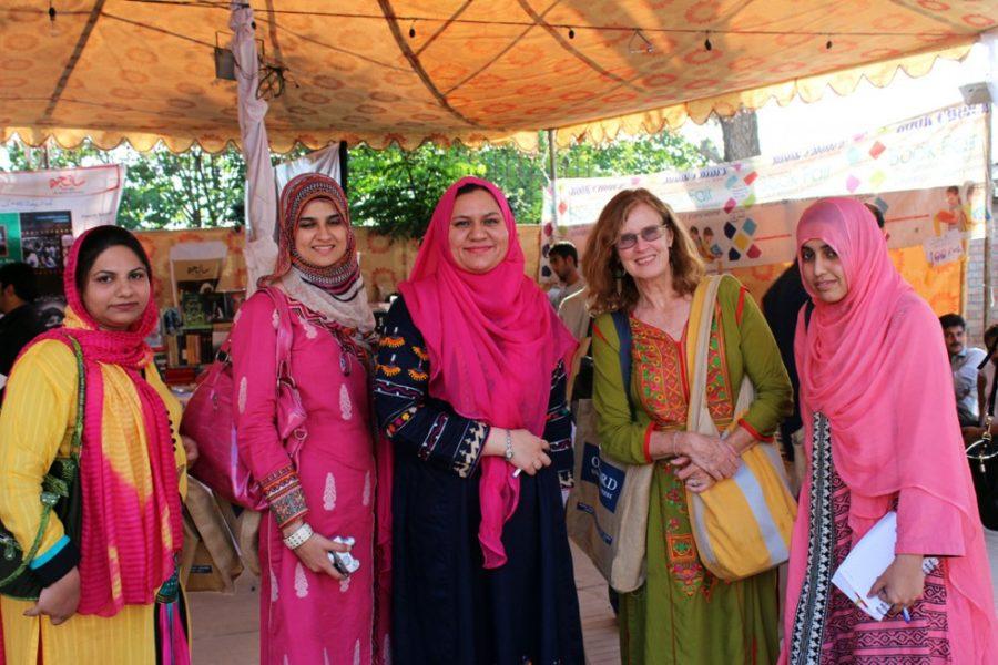 	Courtesy of UA News

	Adele Barker, a professor in the department of Russian and Slavic studies, with students from Fatima Jinnah Women University at the Islambad Literarature Festival. Barker’s time overseas has influenced her point of view on education.