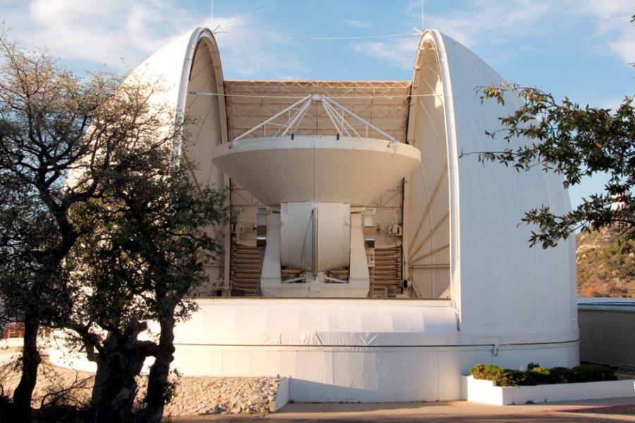 The Arizona Radio Observatory has recently procured a new 12-meter radio telescope that is housed at Kitt Peak. The telescope boasts a lighter design, greater sensitivity, higher pointing accuracy and is an overall greater improvement over the traditional telescope the UA previously housed.