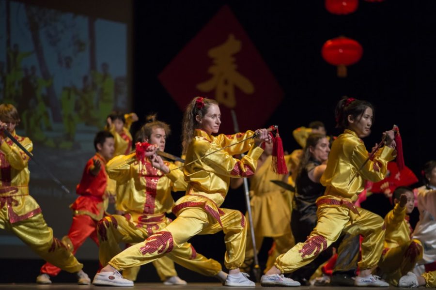 Carlos Herrera / The Daily Wildcat

Shaolin Warriors from Tucsons Sino Martial Arts Group perform during 2014 Arizona Chinese New Year Festival on Saturday, Jan. 25, 2014 at Centennial Hall in Tucson, Ariz. 