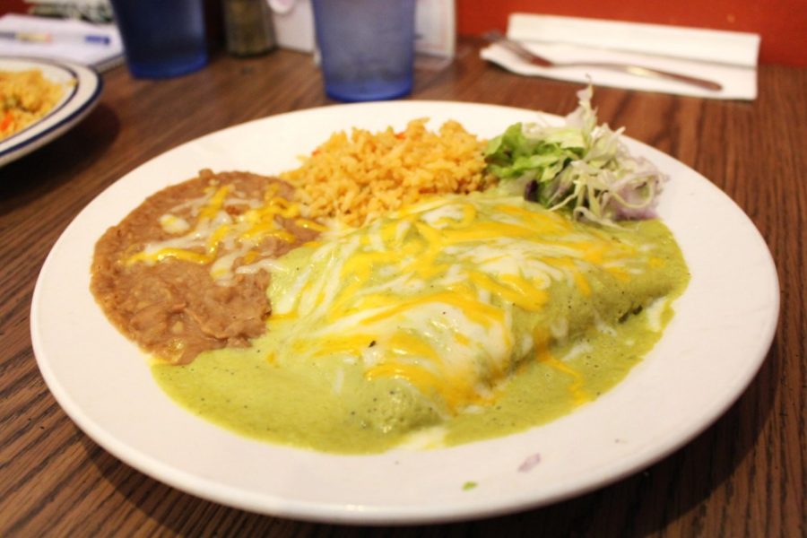 The+chicken+enchiladas+with+green+sauce+at+La+Indita+on+Thursday.+La+Indita+serves+Mexican+food+with+a+Native+American+twist.