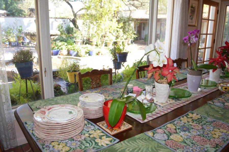 A cozy dining table looks out at a garden at the El Presidio Inn Bed & Breakfast on Feb. 6. The bed and breakfast has been in business for 27 years.