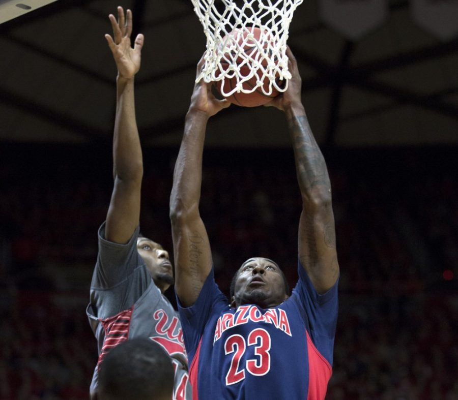 Courtesy of Chris Ayers / The Daily Utah ChronicleArizona forward Rondae Hollis-Jefferson (23) attempts to dunk during Arizonas 63-57 win against Utah at the Jon M. Huntsman Center in Salt Lake City, Utah, on Saturday. The Wildcats are one of many teams now competing for the No. 1 seed in the West after Gonzaga lost to BYU on Saturday.