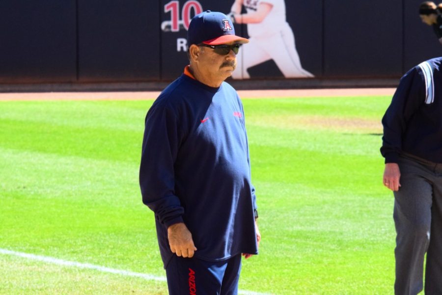 Arizona+softball+coach+Mike+Candrea+looks+on+during+Arizonas+8-3+win+against+UNLV+on+March+4+at+Hillenbrand+Stadium.+Candrea+said+on+Tuesday+that+he+is+ready+to+make+changes+to+the+team+after+a+poor+weekend+performance.