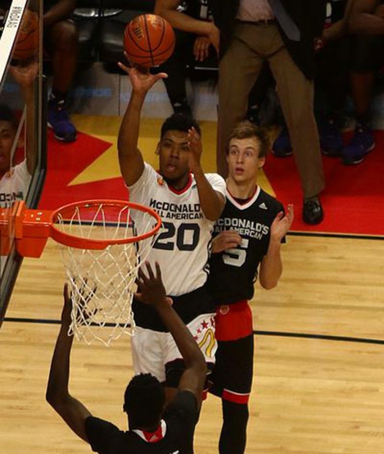 Courtesy of TonyTheTigerArizona mens basketball signee Allonzo Trier (20) shoots during the 2015 McDonalds All-American Game in the United Center in Chicago, Ill. on April 1. Triers scoring ability is exactly what Sean Miller and Arizona need for the 2015-16 season.