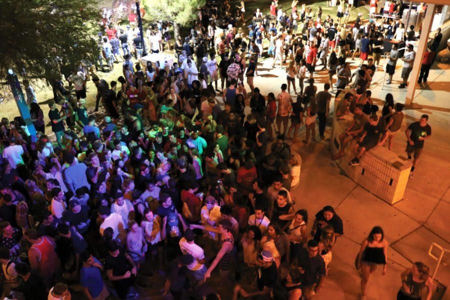 University of Arizona students enjoy the festivities at the Party in the Park outside of Park Student Union on Friday, August 21, 2015. The event was part of Wildcat Welcome.