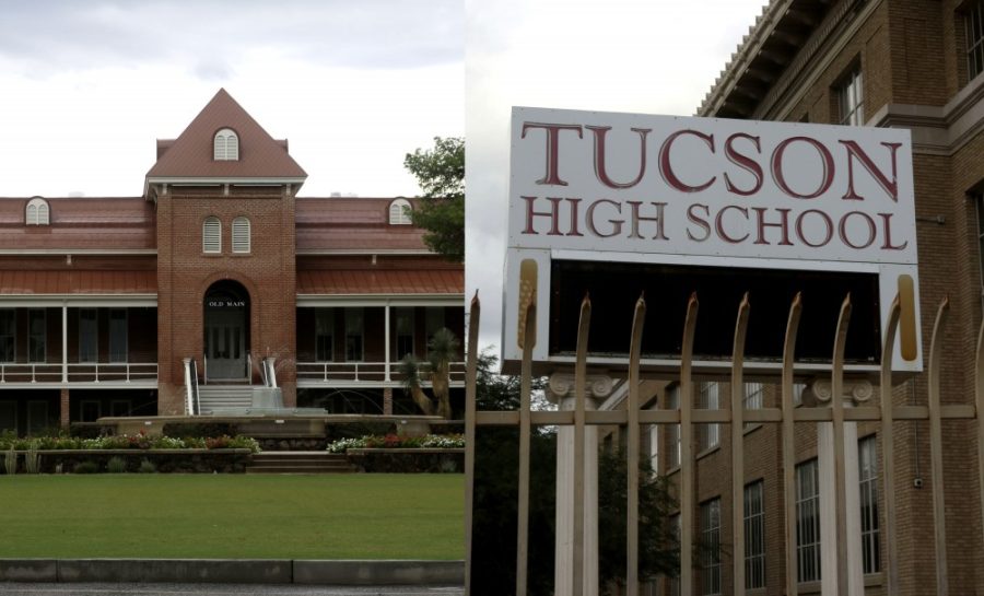 Old Main as seen from Main Gate, and the sign for Tucson High Magnet School. Homecoming is celebrated at colleges and high schools across the country, but the events that occur and the level of student involvement are drastically different.