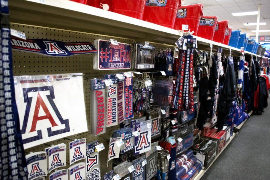 UA gear at the CVS/Pharmacy on University Boulevard. The merchandise has its own aisle, with a wide variety of UA-branded goods.