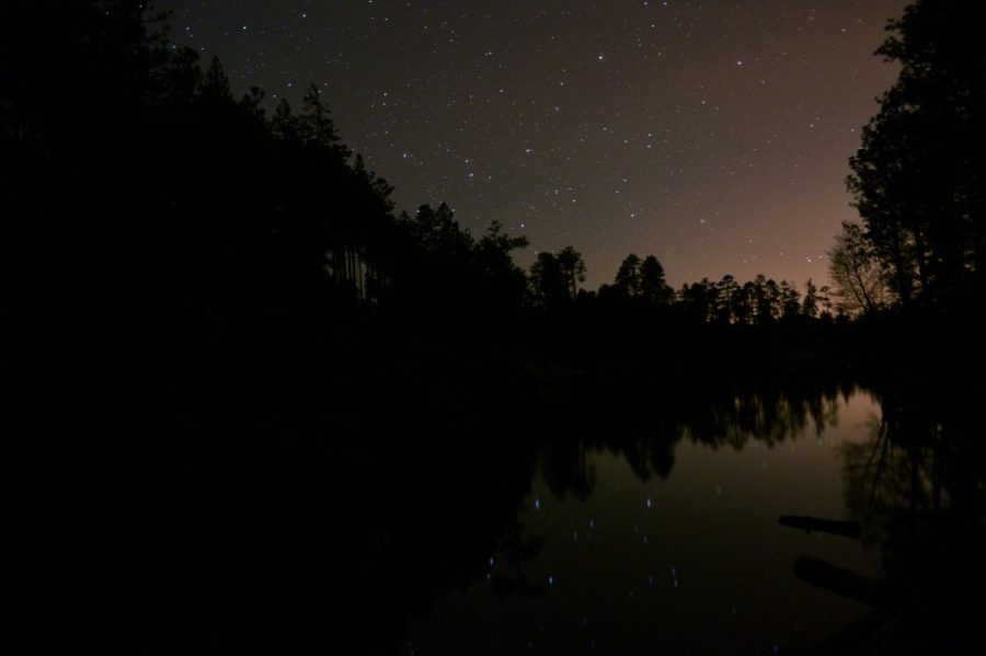 A starry Tucson night sky on display over Rose Canyon Lake on Mount Lemmon on April 18, 2014. The UA Sky School takes participants to Mount Lemmon where they can work in field sites.