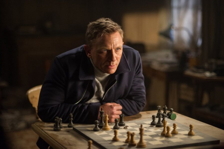 Jonathan Olley / Metro-Goldwyn-Mayer Studios Inc., Danjaq, LLC and Columbia Pictures Industries, Inc.James Bond (Daniel Craig) stares at an unseen adversary from across a chess table. Craig reprises his role as 007 for the fourth time in Spectre.