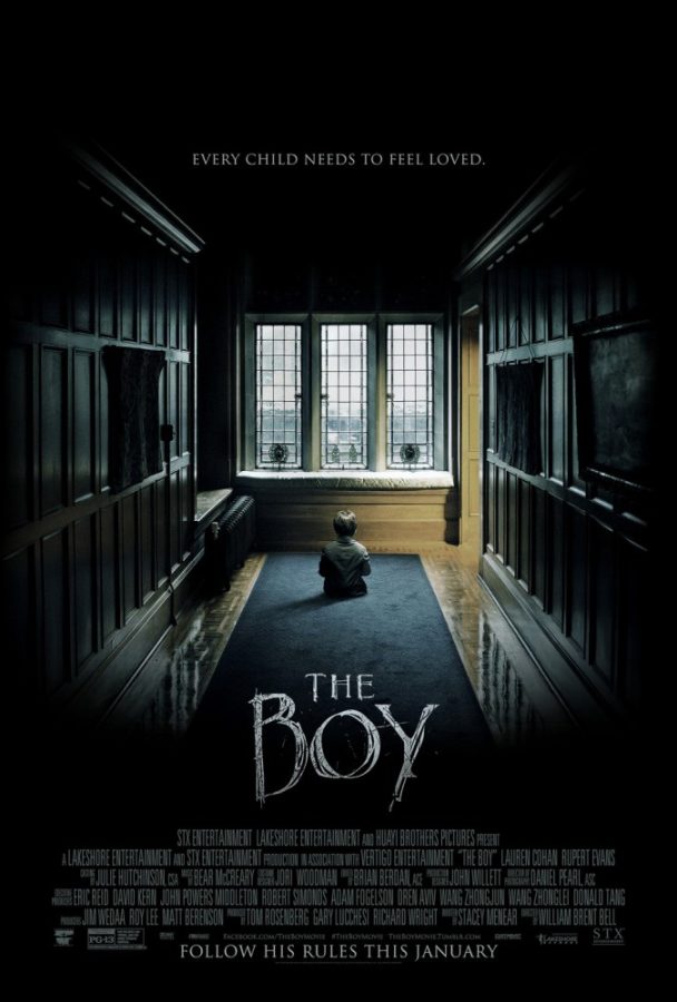 Theatrical poster for The Boy released Jan. 22. The Boy is about an American nanny who must follow a strict rules as she nannies an English family’s 8-year-old son who is actualy a doll.