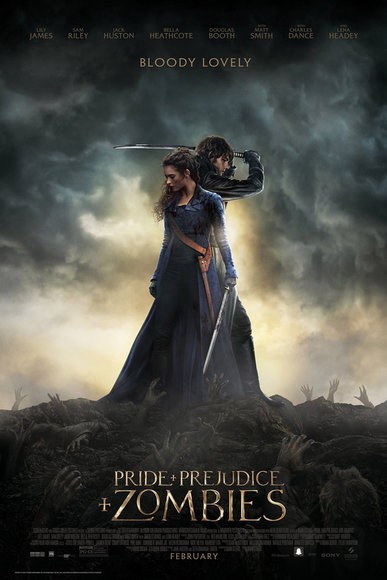 Theatrical poster for Pride and Prejudice and Zombies. 