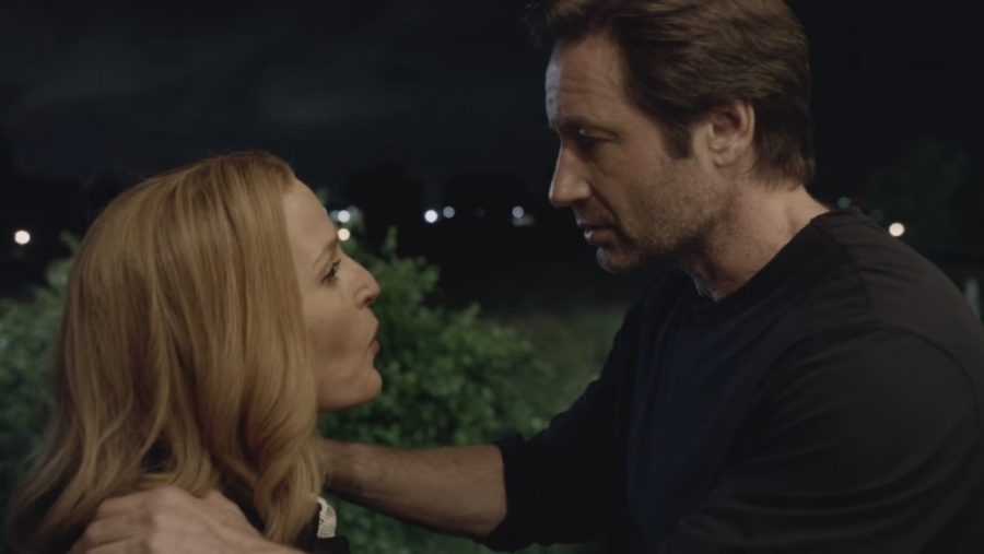 Still from the premier trailer for season 10 of The X-Files, a six-episode reboot of the 1993 show. The X-Files returns to the small screen after a 15-year commercial break.