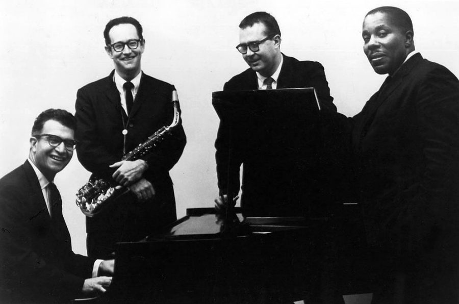 Members of the Dave Brubeck Quartet (from left to right) Dave Brubeck, Paul Desmond, Joe Morello and Gene Wright pose for a photo on July 31, 1962. The groups song You Go to My Head will power your study sessions to good grades.