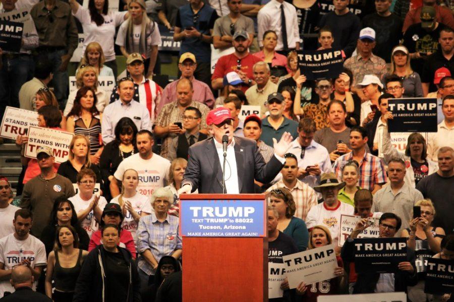 Donald Trump brought his campaign to Tucson on Saturday, March 19 for a final rally before the March 22 Arizona primary. Trump rallied up support for his platforms, which included strict immigration laws and lower level gun control.