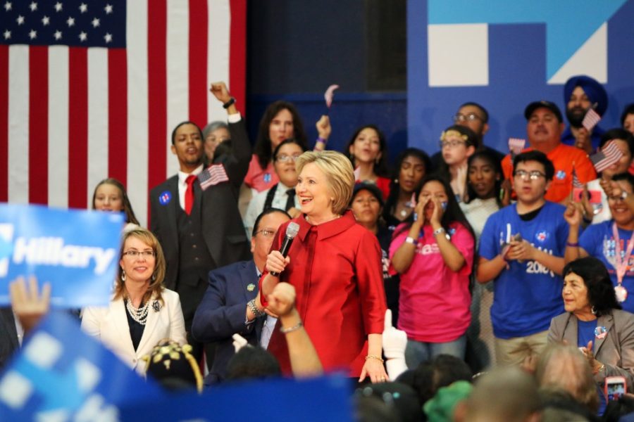 Hillary Clinton held a rally at Carl Hayden High School in Phoenix on March 21. Her rally was one of the final appearances by a presidential candidate in Arizona before the March 22 Arizona primary elections. 