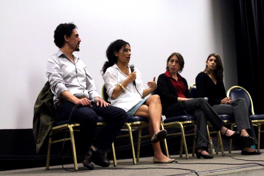 Rape on the Night Shift producers Andres Cediel and Daffodil Altan, join clinical professor of law, Nina Rabin, and equal opportunity comission attorney Gina Carillo answer questions after the screening of the film on Wednesday, March 2. The films purpose is to raise awarness about sexual assault against female custodial workers. 