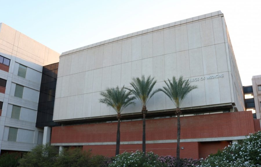 The UA College of Medicine – Tucson main building on Sunday, April 3. The college received 6,458 applications this past application cycle, with a total of 115 students being chosen for the Class of 2020. 
