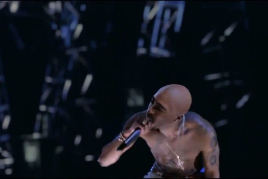 A+Tupac+hologram+performs+at+Coachella+in+2012.+