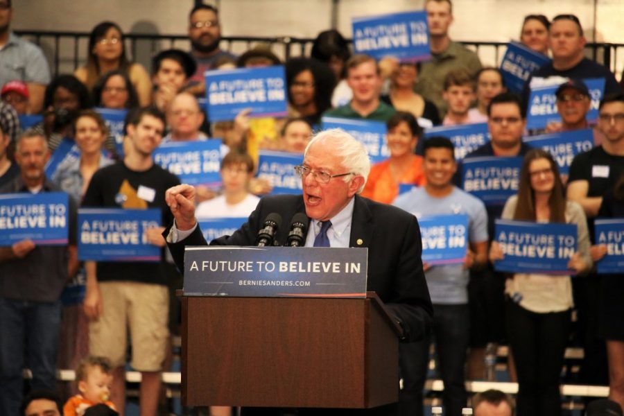 Bernie Sanders speaks rally in Tucson Convention Center on March 18.