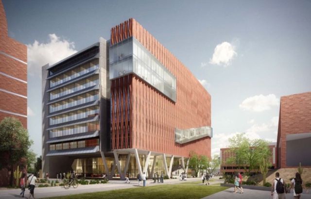 An architectural rendering of the Health Sciences Innovation Building set to open in summer of 2018.
