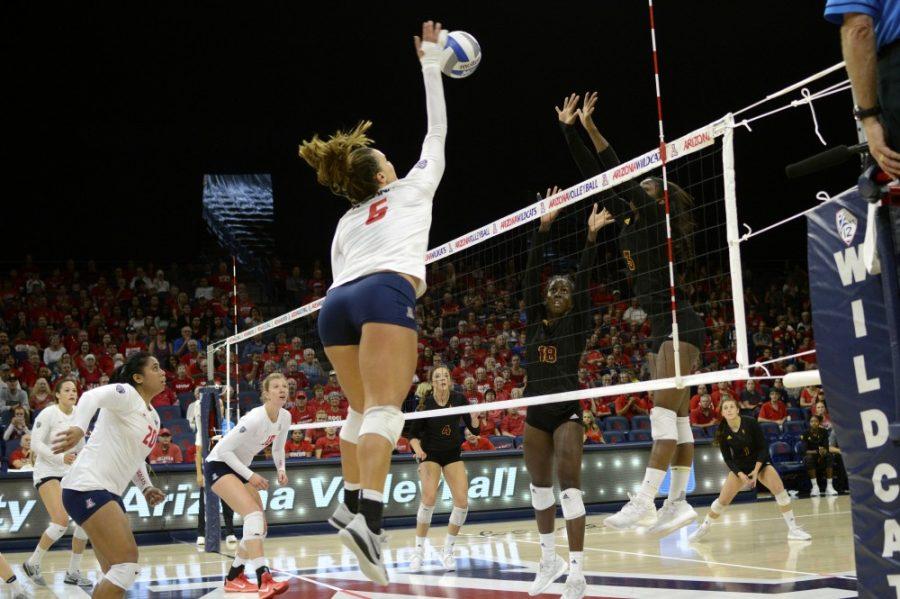UA volleyball takes down rival ASU in conference opener