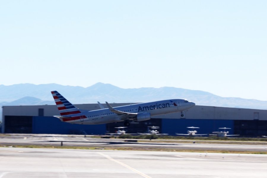 An American Airlines aircraft takes off from the Tucson International Airport on Monday, Oct. 3.