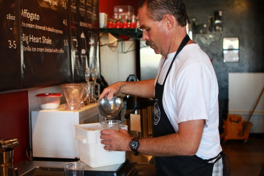 Barista Scott Shaw makes customer drink Friday, Oct. 21 at Big Heart Coffee.