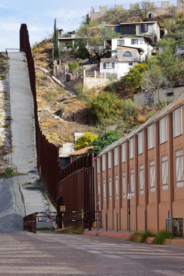 The border fence separating Arizona from Mexico as seen rom the Nogales, Ariz. side on Sunday, Nov. 20, 2016. 
