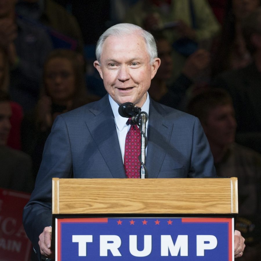 U.S. Sen. Jeff Sessions campaigns for Donald Trump on October 10, 2016, at the Mohegan Sun Arena in Wilkes-Barre, Pa. (Michael Brochstein/Zuma Press/TNS)