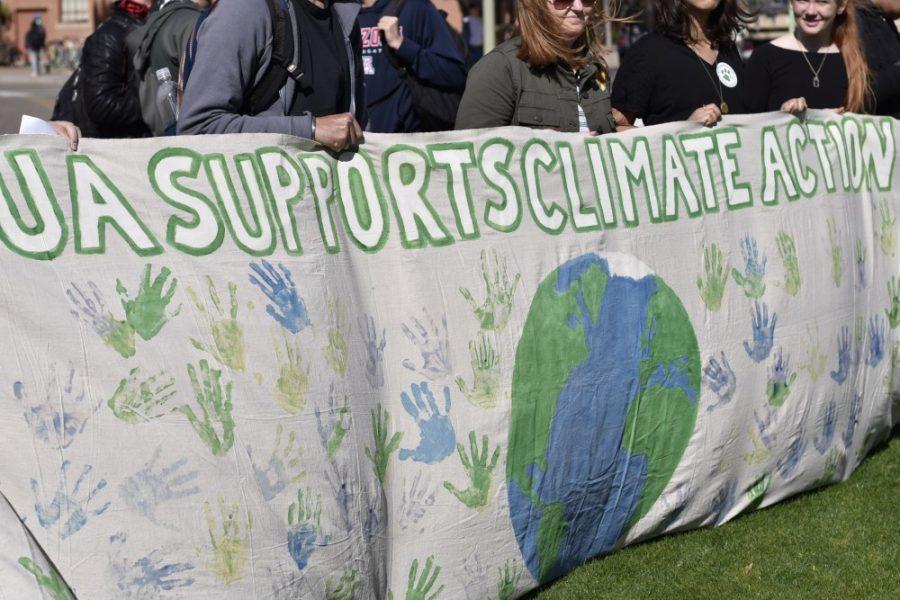 University of Arizona Students participate in a Climate Change Walk out on Jan. 23. 