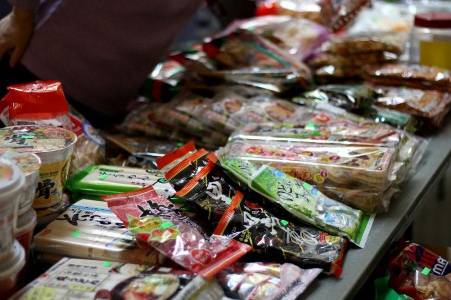 Japanese snakcs lay on a table during the annual Tucson Japanese Festival on Jan. 14. 