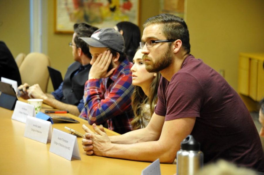A view of the Graduate and Professional Student Council (GPSC) meeting held at the student union on Tuesday, Dec. 6, 2016. Support for undocumented students, election disputes, and council stipends were among the issues discussed at the meeting.