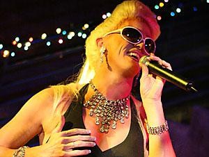Paris Hilton performs at the Diva La Paz drag show in 2012. Diva La Paz has been carried out for 21 years now.