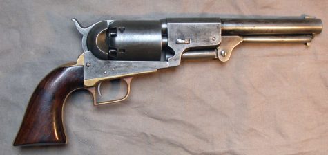 The Colt Dragoon Mod 1848, 2nd model, squareback Triggerguard. This day is the anniversary of Samuel Colt's first U.S. patent for the revolver.