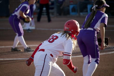 Arizona sophomore Tamara Statman (88) awaits a pitch against GCU on Wednesday, March 29th. 