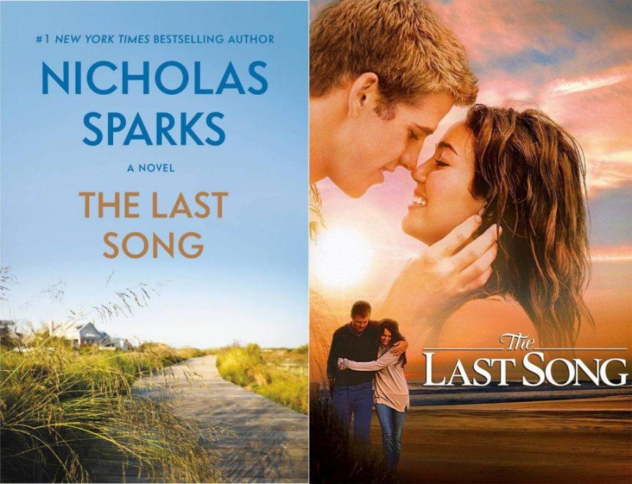 The book cover (left) and movie cover (right) for The Last Song, which is just one of many books that has been turned into a movie.