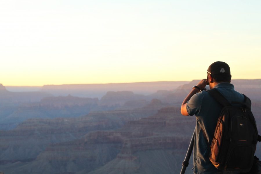Uddyalok Banerjee photographs the Grand Canyon at sunset on March 13, 2017. Uddyalok is a hobby photographer.