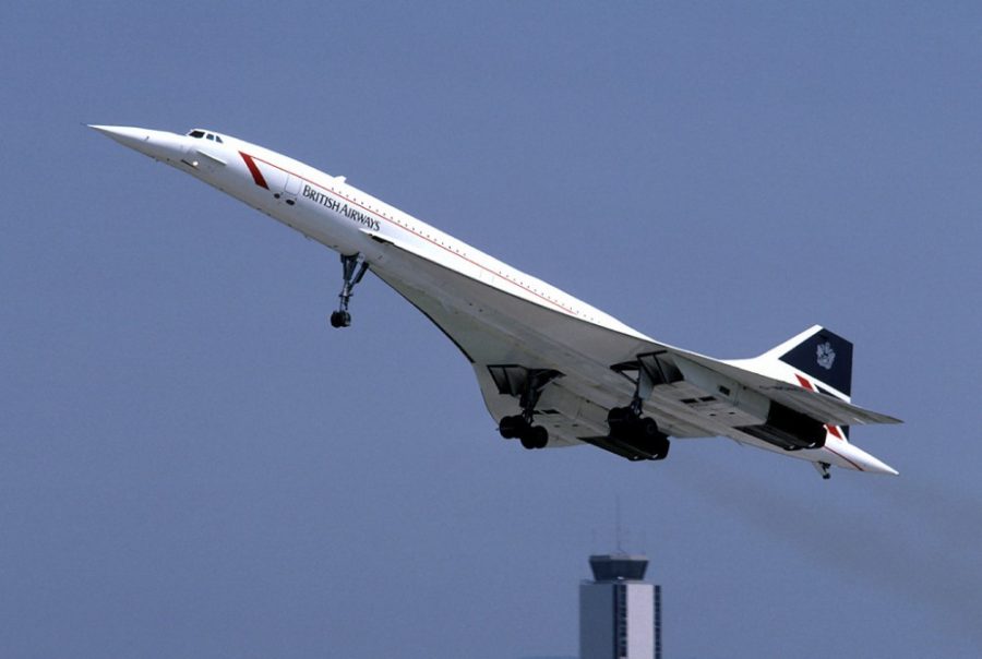 British Airways Concorde G-BOAC. Concorde halved the travel time between New York and London.