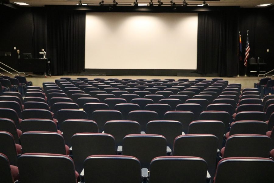 Inside the Gallagher Theater in the Student Union on April 11. Hundreds of students use the theater  to learn, perform and watch movies every week.