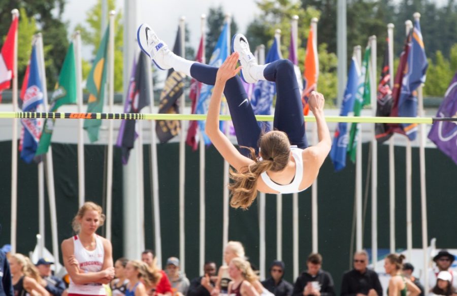 Senior Lisanne Hagens competes in the high jump at the Track and Field NCAA tournament on June 10. 